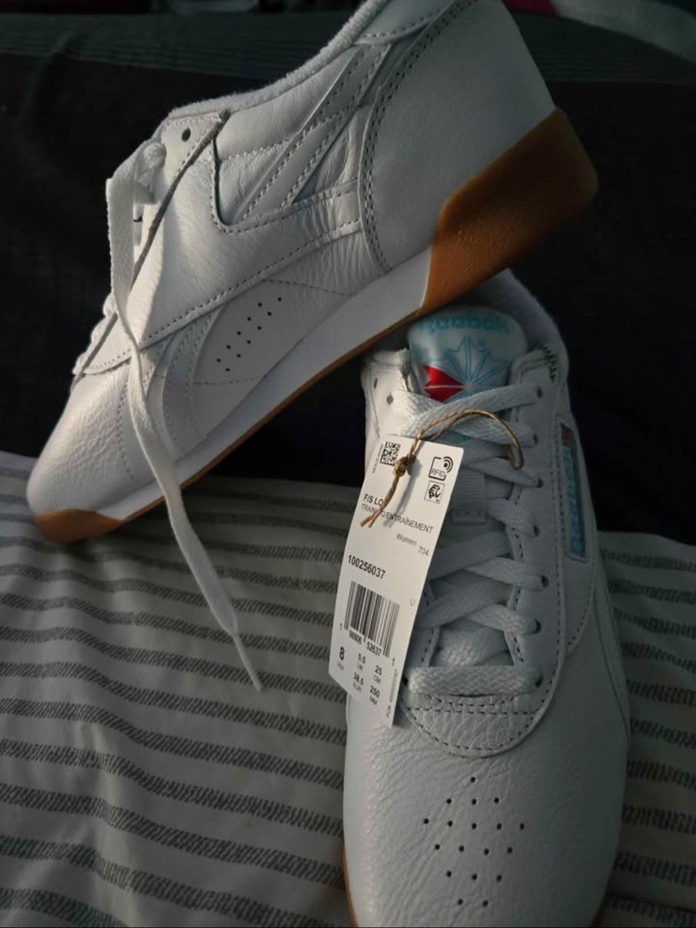 Reebok Free Style Lo White Leather Woman Sneakers Size 8 No Box.